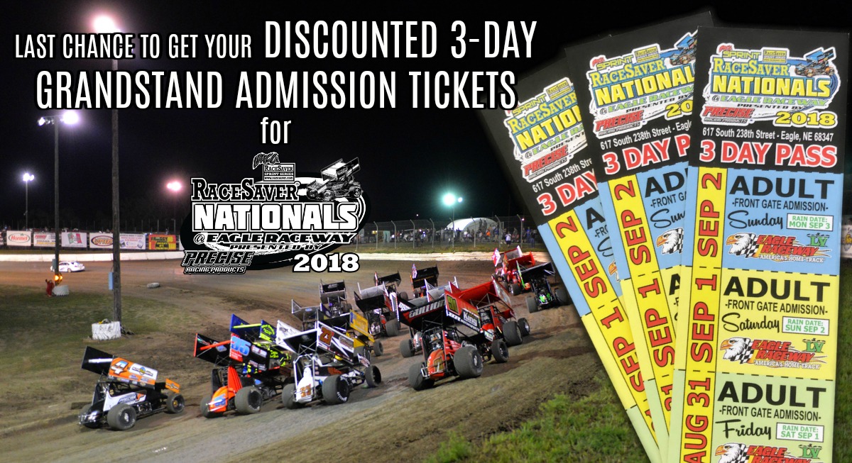 Last Chance to get DISCOUNTED 3-day Grandstand Admission Tickets for RaceSaver IMCA Sprint Nationals